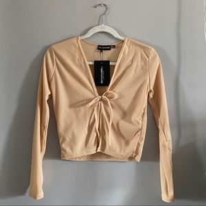 PLT Ribbed Front Tie Top